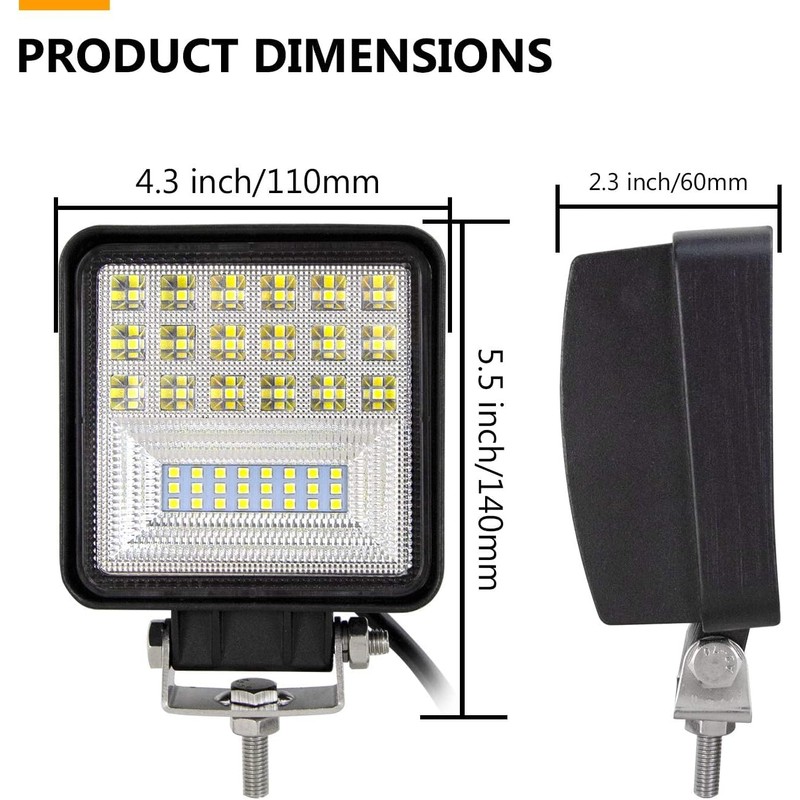 Willpower 126 W LED Work Light Bar, Floodlight, Driving Light