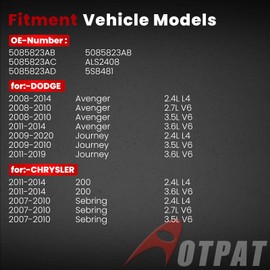 AOTPAT Front Left ABS Wheel Speed Sensor for:-Dodge Avenger 2008-2014, Journey 2009-2020 for:-Chrysler 200 2011-2014, Sebring 2007-2010 2.4L 2.7L 3.5L 3.6L Replace# 5085823AB, 5085823AC, 5085823AD