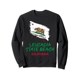 Leucadia State Beach California Paint Splatter Flag Vacation Sweatshirt