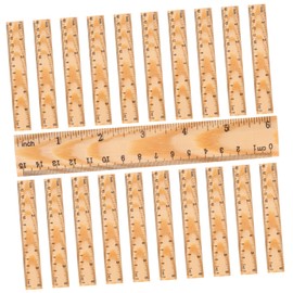 Operitacx Students and Adults 20pcs Straight Measuring Rulers Wooden Engineering Ruler Set Convenient Storage Design