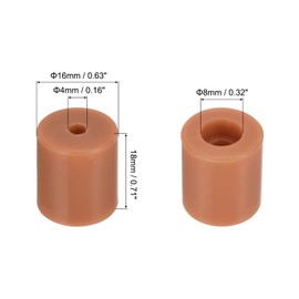 MECCANIXITY 4Pcs Silicone Bed Mounts 3D Printer Heat Bed Silicone Leveling Column Silicone Buffer 18mm for 3D Printer Brown