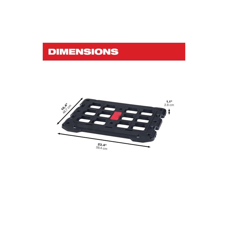 BHAWIK 48-22-8485 for Milwaukee PACKOUT Mounting Plate, Small, Black