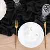 Socomi 4pcs Black Gauze Table Runner Chiffon Like Wedding Table