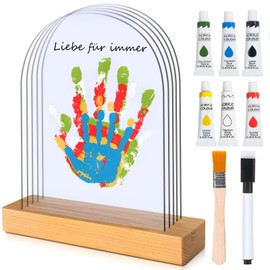TOGOU2S Handprint Set Family with Space for 5, Baby Handprint and Footprint Set, Finger Paints Children Non-Toxic, Gift for Newborn Baby and Families, Decoration for Baby and Toddler Room