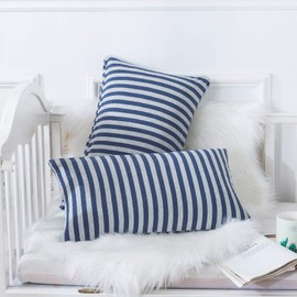 H HOUSEHOLD Organic Cotton Jersey Knit Toddler Pillowcases, Soft and Breathable Travel Pillow Cases with Envelope Closure, for Boys and Girls, 13" x 18" 2 Pack (Blue)