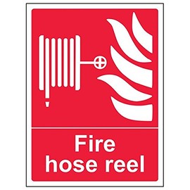 V Safety 13004AN-S'Fire Hose Reel' Sign, Portrait, 150 mm x 200 mm (Pack of 3)