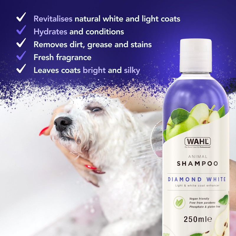 WAHL Diamond White Shampoo, Dog Shampoo, Shampoo for Pets, Natural