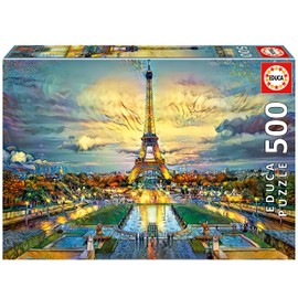 Educa - Dream City Art - Torre Eiffel - Rompecabezas de 500 Piezas - Pegamento para Rompecabezas Incluido - La Imagen Completa Mide 18.8 x 13.3 Pulgadas, Edades Mayores de 14 años (19621)