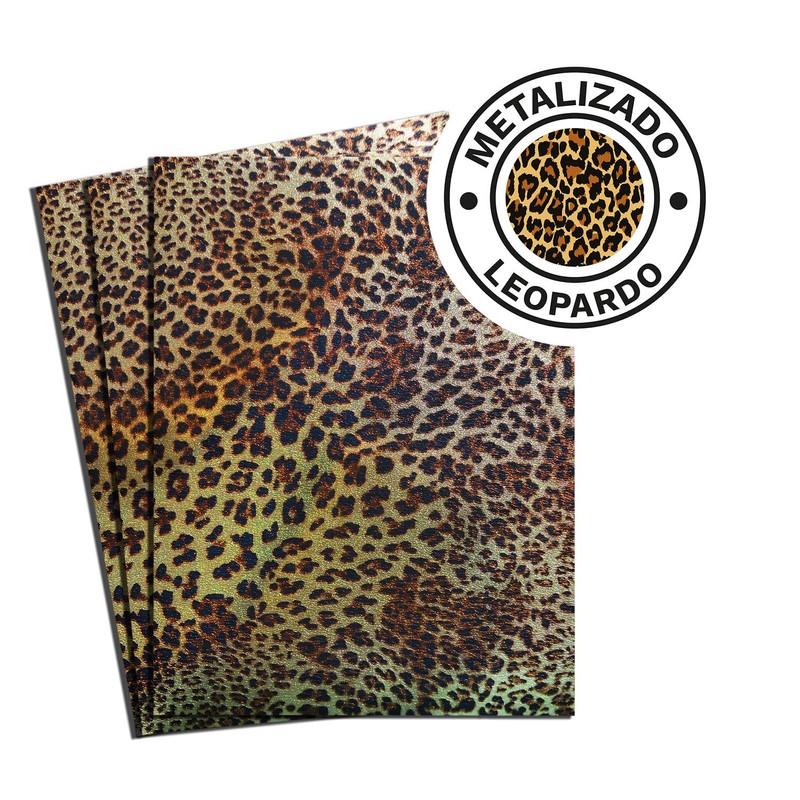 Barrilito Foamy carta metalizado color animal print leopardo, 1 paquete