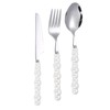 Luxury Pearl Cutlery Set, 304 Stainless Steel Utensils, Fine Polished,