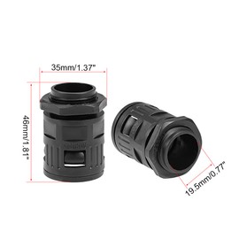 sourcing map Cable Gland Corrugated Tube Connector AD25 Pipe Joint Clamps M25 Screw 5Pcs