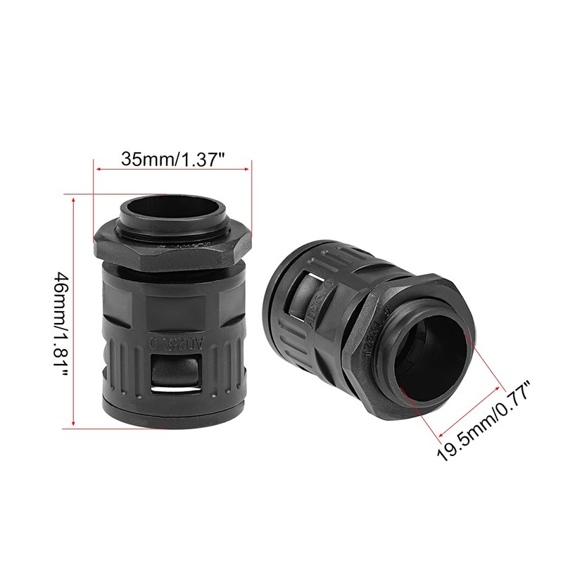 sourcing map Cable Gland Corrugated Tube Connector AD25 Pipe Joint