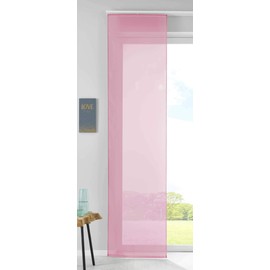 85589N Sliding Curtain, Voile Panel Curtain, H x W 245 x 60 cm, Pink Complete with Panel Carrier Weight Bar