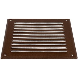 HVAC OV 8" x 8" Inch (Grille Dimensions) Brown Stainless Steel Square Vent Cover - HVAC Louvered Air Return Grille - Built-in Protection Screen - 10" x 10" Inch (External Dimensions)