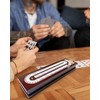 Wooden Cribbage Board Game Set with Cards & Metal Pegs