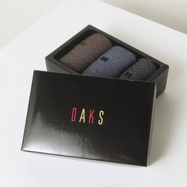 Daks (신세계강남점)DBSS5E203BK 남성장목3족 면혼방 블랙 체커보드 장목 3족세트 (DBS S5E203BK) Men's Long Socks 3-Pairs Cotton Blend Black Checkerboard Set