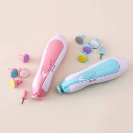 Lima Uñas Electrica Bebe Adultos 6 Cabezal Luz Led Portatil