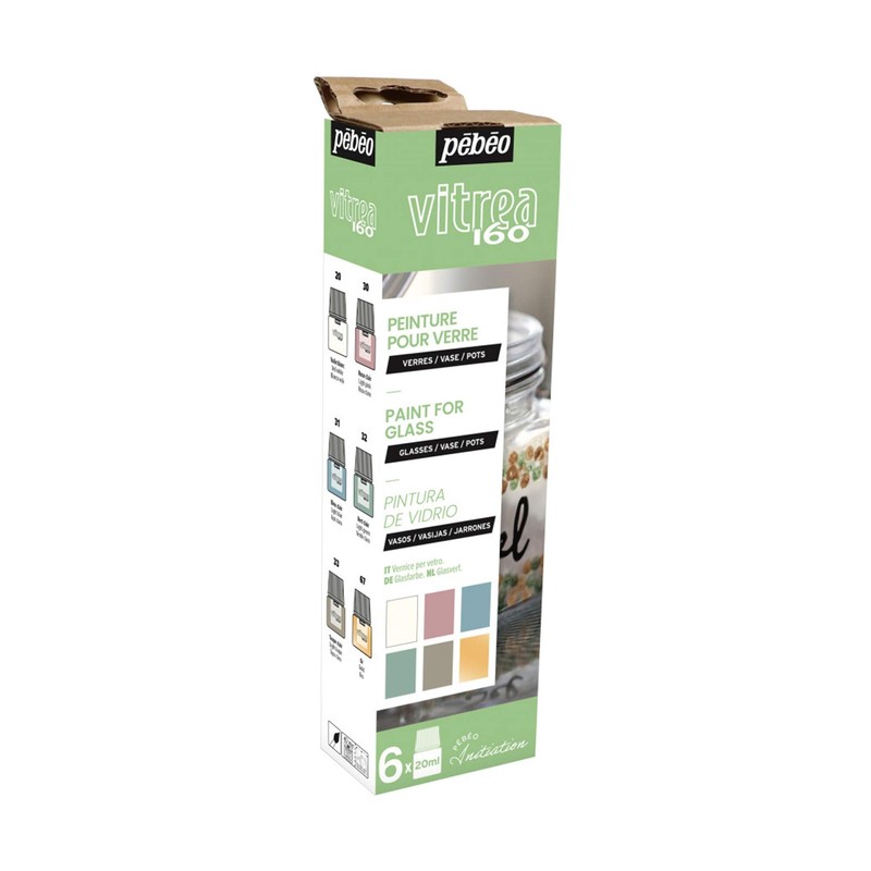 Pebeo Vitrea 160 Paint, 6X20ml, Assorted 4 Fl Oz