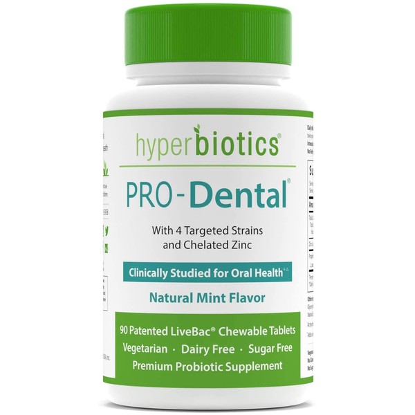 PRO-Dental: Probiotics for Oral & Dental Health—Freshens Breath at Its Source—Top Oral Probiotic Strains Including L. salivarius and L. paracasei—Sugar Free (Chewable)—90 Day Supply