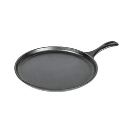 Lodge L9OG3 Cast Iron Round Griddle, Pre-Seasoned, 10.5-inch - Made in USA, Compatible with Stovetop, Oven, Grill & Campfire