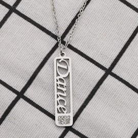 BEKECH Dance Necklace Dance Pendant Necklace Dancing Jewelry Ballerina Dancer Gift Dance Recital Gift for Women