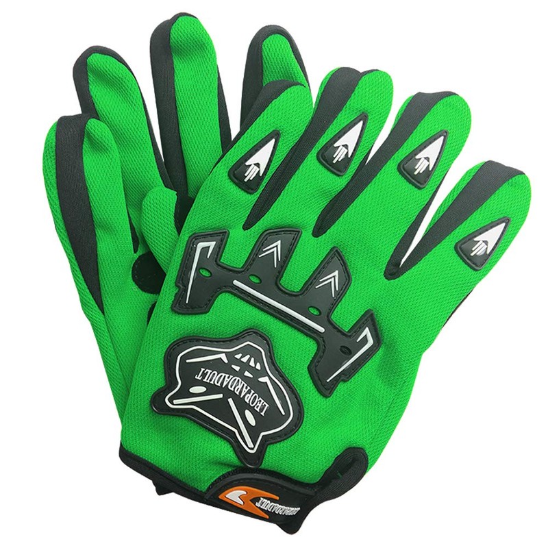 Leopard Reinforced Adult Motorcycle Sports Gloves Green S - 8cm