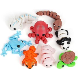 Mini Animals Figures Set,3D Printed Little Animals Articulated Flexible Fidget Toy,Tiny Animals Figurines Exquisite Cute Pet Toy,Miniature Figurines Articulated Flexible Fidget Toy (16PC) - Color: 8pc