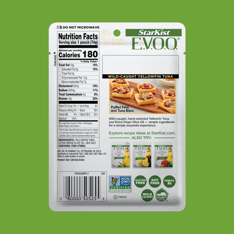StarKist E.V.O.O. Yellowfin Tuna in Extra Virgin Olive Oil, 2.6