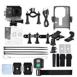 4K HD 1.8inch LCD Touch Screen Sports 30m Waterproof WiFi Action Camera Set Black