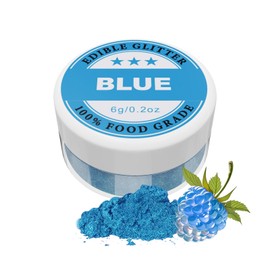 Essbarer Glitzer - 6g Lebensmittelfarbe Pulver für Schokolade, Erdbeeren, Cupcakes, Kuchen, Fondant (blau)