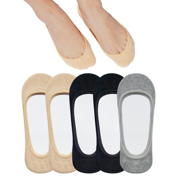 SIXDAYSOX No Show Socks for Women 5 Pack Ultra Low