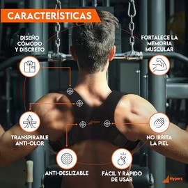 Hyperz - Corrector de Postura Ajustable, Faja Corrección de la Postura de Espalda Unitalla para Mujer, Hombre y Adolescentes, Alivio del Dolor de Homb