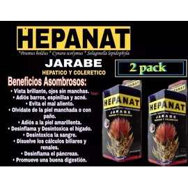 2 PACK! HEPANAT JARABE HEPATICO Y COLERETICO FRASCO DE 250 ML