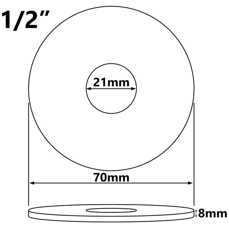 2 x 21mm G1/2 Chrome Tap Shower Pipe Cover High