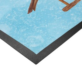 Mr. & Mrs. Panda 50 x 75 cm Doormat Robin Sleigh – Gift, Christmas Eve, Christmas, Advent, Front Door Mat, Santa Claus, Doormat Washable