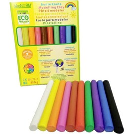 ökoNORM 76820 Modelling Clay Modelling Clay Always Soft 10 Colours Pack, 220 g, Clay, Various, One Size