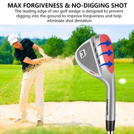 Forged Golf Wedge Set for Men or Individual 48/50/52/54/56/58/60 Degree Gap Wedge Sand Wedge for Men Right Hand,Milled Face for More Spin (Steel, Silver, 56 Degrees, Stiff, Right)