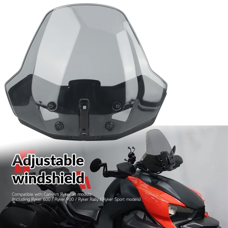 FWXEOZ Adjustable 3 inches Front Windshield for Can-Am Ryker 600