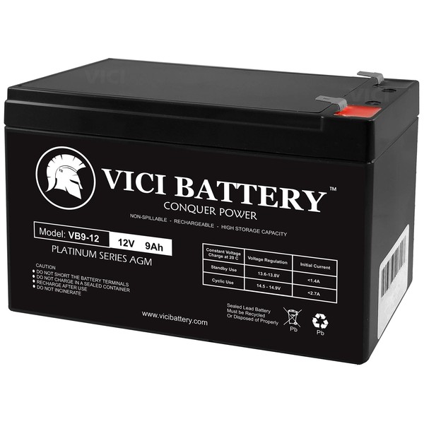 VICI Battery 12V 9Ah PowerWare PWHR1234W2FR Replacement UPS Battery Brand