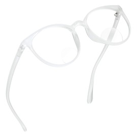 LifeArt Bifocal Reading Glasses with Oval Lenses, Blue Light Blocking Glasses for Women Men, Anti Glare, Reduce Eyestrain (Clear, 0.00/+2.00 Magnification)