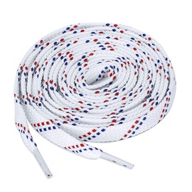 uxcell 3 Pairs Double Color Twill Athletic Flat Shoelaces Long Shoestrings for All Types of Casual Sneakers 120 cm/47.2" White Red Blue