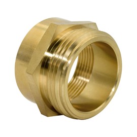 Ebrmeiwo Fire Equipment Brass Hexagonal Fitting, 1-1/2" NPT Female x 1-1/2" NST (NH) Male Fire Hexagonal Hose Adapter
