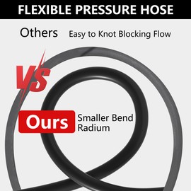 NAINAI 3/8" Kink Resistant Pressure Washer Hose 25FT,Industrial Grade Double Layer Steel Braided & NonMarking Rubber for Hot/Cold Water Power Washer Hose With 3/8 Inch Quick Connector,4200PSI