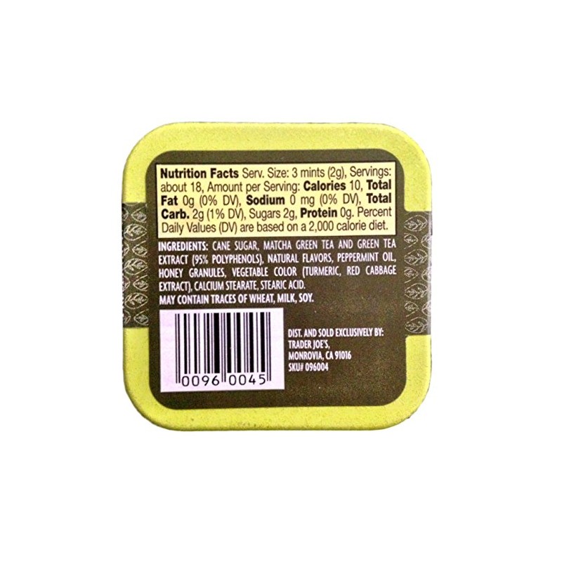 Trader Joes Green Tea Infused Mints (Pack of 4)