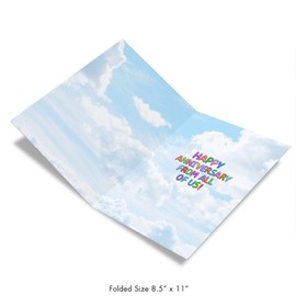 NobleWorks - Big 45th Milestone Anniversary Notecard w/Envelope (8.5 x 11 Inch) 45 Years of Marriage Group Congratulations (Not Actual Balloons, 3D or Raised) - Inflated Messages J9433MAG-US