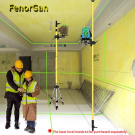 FenorGan Laser Level Pole with Tripod, 13.8 Ft./4.2M Telescoping Pole&3.9 foot/1.2M retractable tripod,With 5/8&1/4 interface screws (6.25 inches/2.36 inches) thread for Rotary and Line Lasers