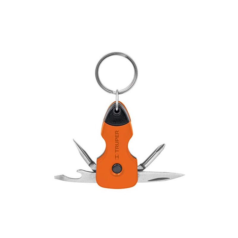 Truper NAMU-LL, Multiherramienta con led, tipo llavero, 6 funciones