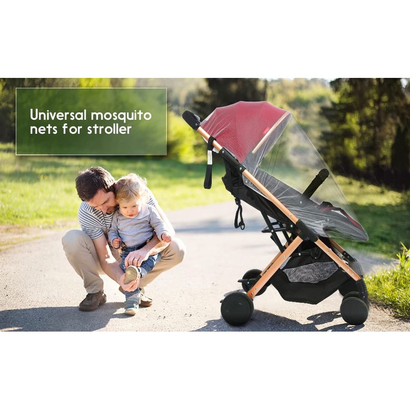 Stroller Mosquito Net, 2-Pack Bug Net Cover for Stroller, Bassinets,