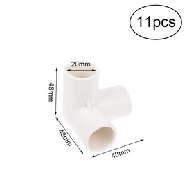 YUNYANZE 11 Pcs 3 Way Inner Diameter 20mm PVC Fittings 3-Way Elbow PVC Fitting Connectors Water Pipe Joints for Irrigation Watering Pipe