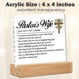 Pastor Wife Gifts Pastor Wife Appreciation Gifts Pastor Wife Definition Acrylic Desk Plaque Sign Home Decor 4 x 4 Inches
